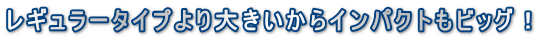 レギュラータイプより大きいからインパクトもビッグ！
